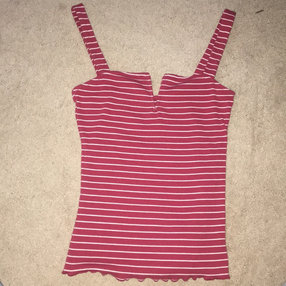 AERO red and white striped tank
